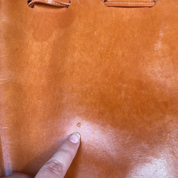 Mansur Gavriel Bucket Bag in Brandy/Brick with Raw Interior - Picture 12 of 16